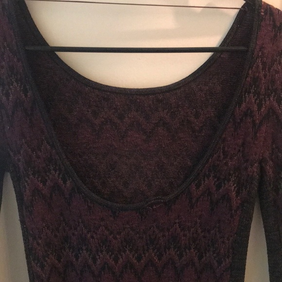 FREE PEOPLE - Mini Knit Zig Zag Sweater Bodycon Dress - Picture 9 of 10